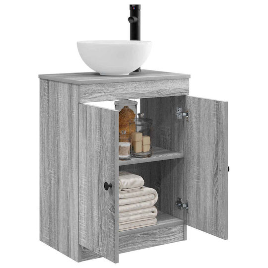 vidaXL Păgk fără Lavoar cu Oglindă M54xA35xÎ83cm Gri