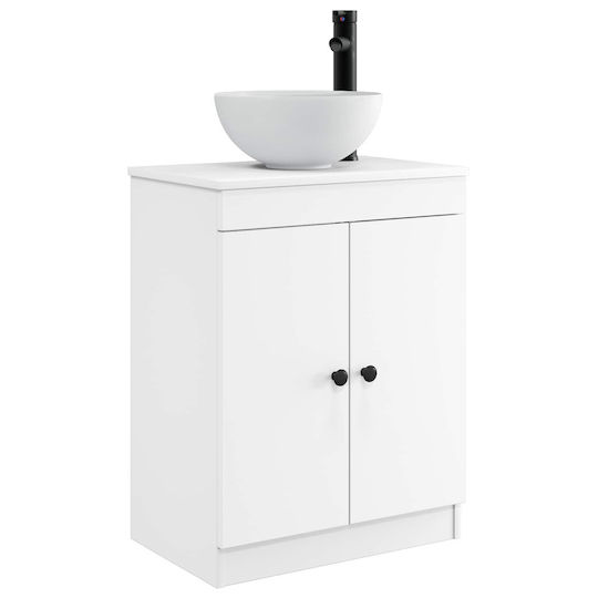 vidaXL 890114 Bathroom Vanity Unit without Sink with Mirror M54xB35xH83cm White