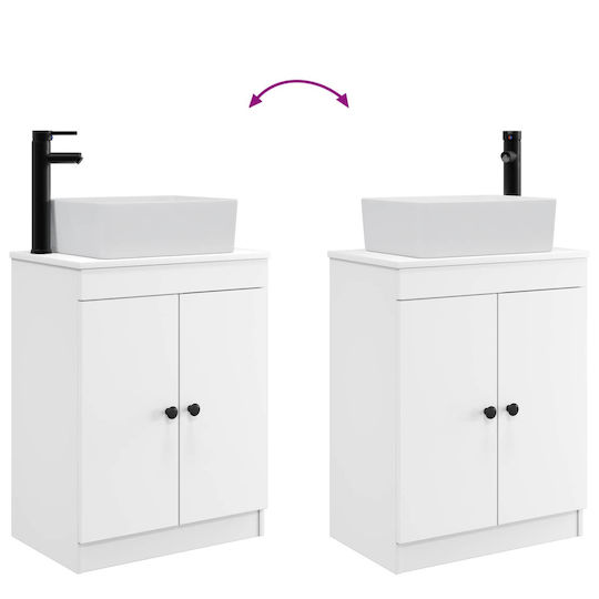 vidaXL Bancă Fără Lavoar cu Oglindă M54xA35xÎ83cm Alb