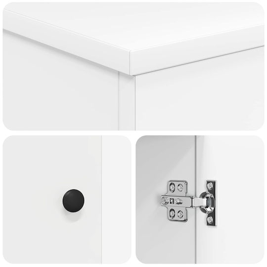 vidaXL Bancă Fără Lavoar cu Oglindă M54xA35xÎ83cm Alb
