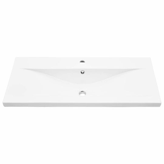vidaXL Möbelset Waschtisch mit Waschbecken, Spiegel & Säule L91xB18.5xH39.5cm Grey Concrete