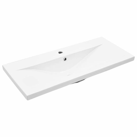 vidaXL Möbelset Waschtisch mit Waschbecken, Spiegel & Säule L91xB18.5xH39.5cm Grey Concrete