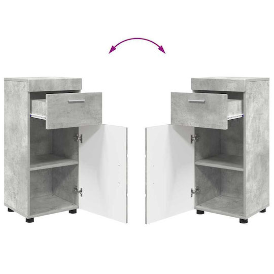 vidaXL Πάγκος με Νιπτήρα & Καθρέπτη Μ60xΒ34xΥ63cm Γκρι
