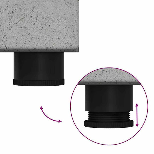 vidaXL Πάγκος με Νιπτήρα & Καθρέπτη Μ60xΒ34xΥ63cm Γκρι
