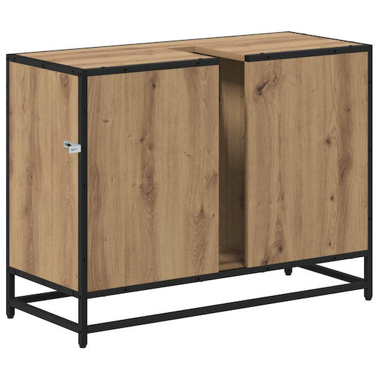 vidaXL Waschtisch mit Waschbecken L80xB33xH60cm Coffee