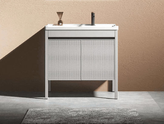 Martin Badezimmer Waschtisch-Einheit Dryas 80cm Farbe Silber Grau Polyethylen Hdpe Hochdichte Martin Badezimmer Waschtisch-Einheit Dryas 80cm Farbe Silber Grau Polyethylen Hdpe Hochdichte