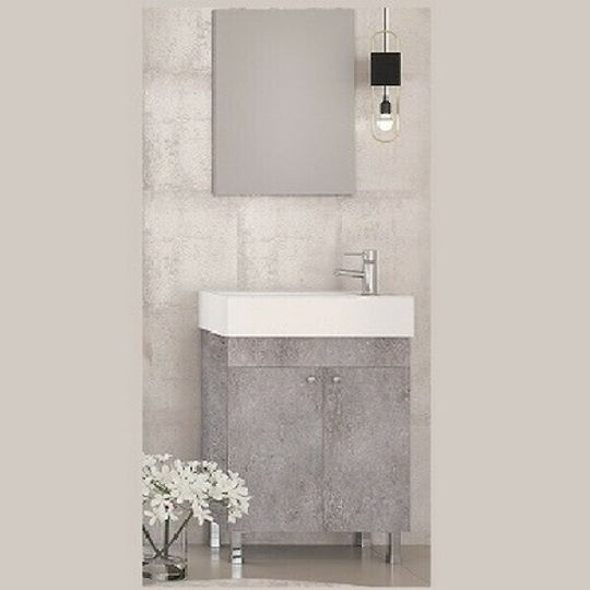 Drop Litos 50 Blat cu Lavoar & Oglindă Lac Lucios L45xW24.5xH60cm Granit