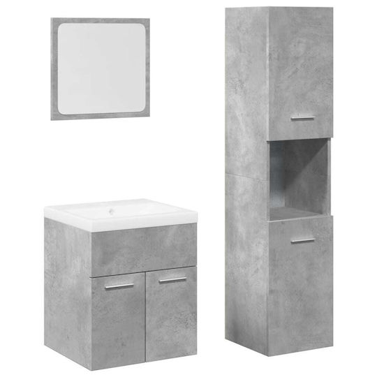 vidaXL Πάγκος με Νιπτήρα & Καθρέπτη Μ41xΒ38.5xΥ46cm Γκρι Σκυροδέματος