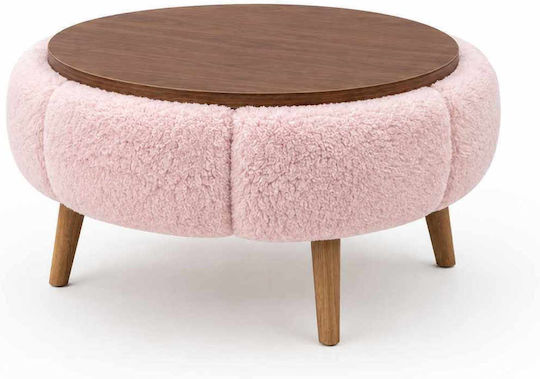 Rundes Beistelltisch aus Holz Pink M60xB60xH44cm
