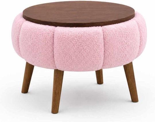 Rundes Beistelltisch Funktionales Design Holz Rosa M45xB45xH44cm