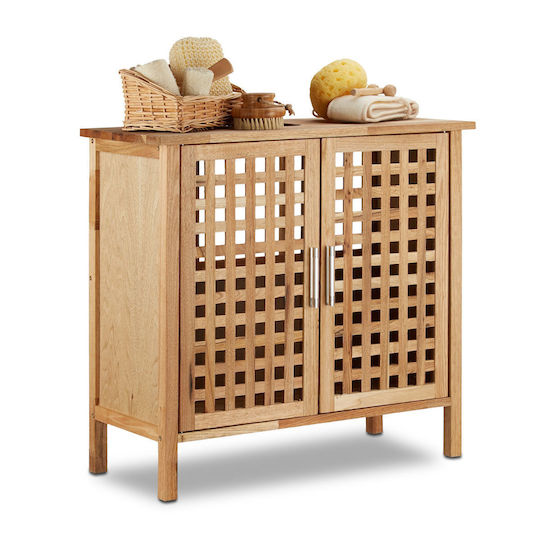 Relaxdays Πάγκος χωρίς Νιπτήρα Μ66xΒ29xΥ61cm Light Walnut Color