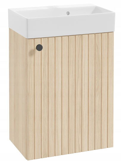 DomoDomo Bathroom Vanity Unit With Sink With Light L50xD30xH70cm Oak DomoDomo Bathroom Vanity Unit With Sink With Light L50xD30xH70cm Oak