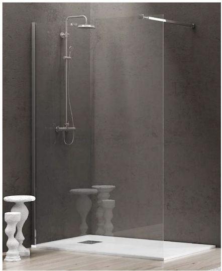 Karag Walkin 1 Σταθερό Πλαϊνό Ντουζιέρας 100x200cm Clear Glass Cromo