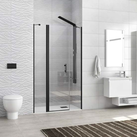 Karag Panex 600 Alto Διαχωριστικό Ντουζιέρας με Συρόμενη Πόρτα 140x200cm Clear Glass Black Karag Panex 600 Alto Διαχωριστικό Ντουζιέρας με Συρόμενη Πόρτα 140x200cm Clear Glass Black