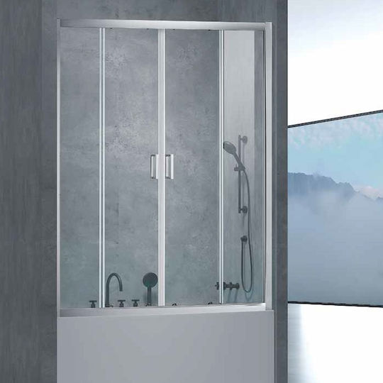 Aquarelle Καμπίνα Μπανιέρας με Συρόμενη Πόρτα 160x145cm Clear Glass Chrome