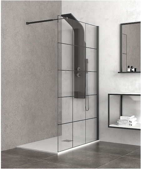Karag Fixed Side for Shower 90x200cm Black