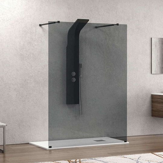 Фиксирана Преграда За Душ Дим Кристал Walkin 3 Черен Karag 108x200см