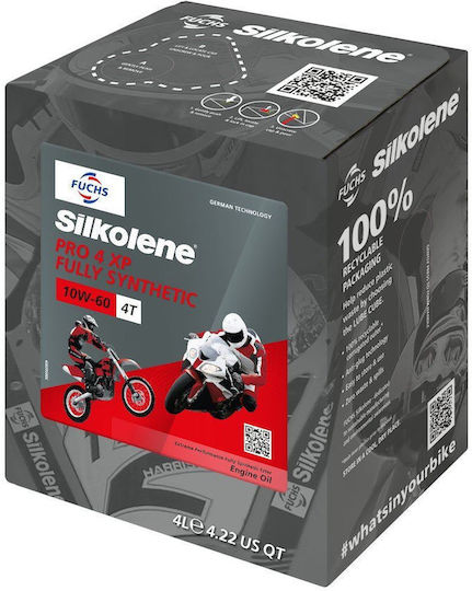 Fuchs Silkolene Pro 4 XP Sintetic Ulei de motocicletă pentru motoare în patru timpi 10W-60 4lt