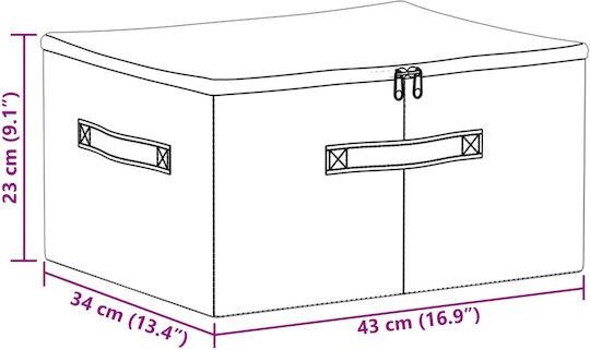 vidaXL Текстилна Кутия За Съхранение На Дрехи В Сив Цвят 43x34x23cm