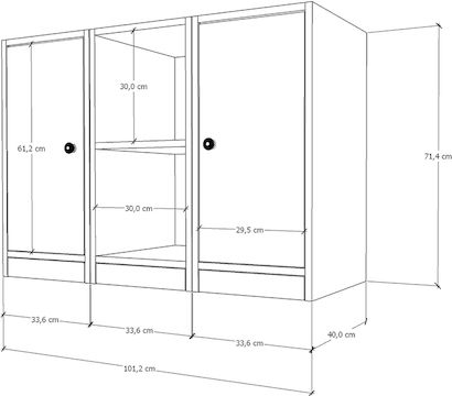 Буфет Дървен Бял 97.2x40x71.4см