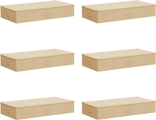 vidaXL Fabric Clothes Storage Box in Beige Colour 100x50x18cm 6 Pieces