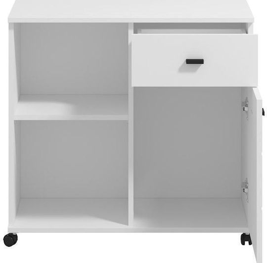 Μπουφές Corby 77 2k Ξύλινος με Συρτάρια Λευκό 77x35x72cm