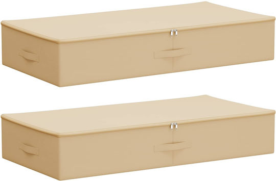 vidaXL Fabric Clothes Storage Box in Beige Colour 90x48x15cm 2 Pieces
