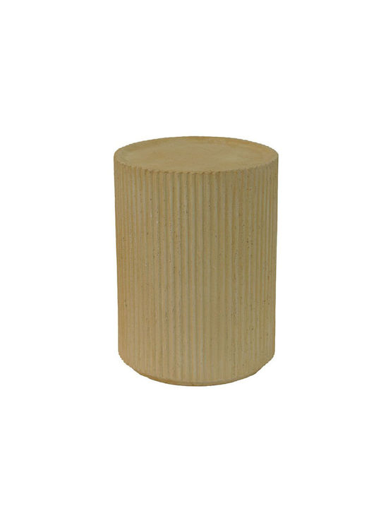 Στρογγυλό Βοηθητικό Τραπεζάκι Kion Ξύλινο Beige Μ42.5xΠ42.5xΥ57εκ.