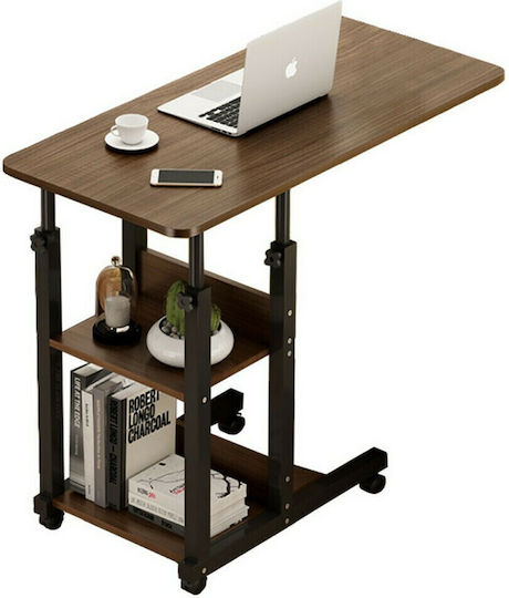 Beistelltisch Babs mit Rollen B60xT40xH71cm Walnut - Black Beistelltisch Babs mit Rollen B60xT40xH71cm Walnut - Black