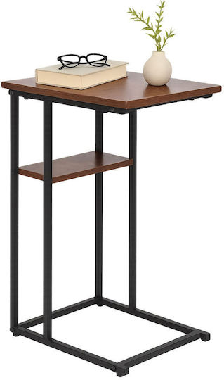 Relaxdays Funktionales Design Beistelltisch Rechteckig Holz Schwarz M40xL30xH60cm