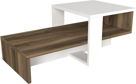 Rechteckiger Beistelltisch Comme Holz Weiß M43.6xL80xH16.3cm Rechteckiger Beistelltisch Comme Holz Weiß M43.6xL80xH16.3cm