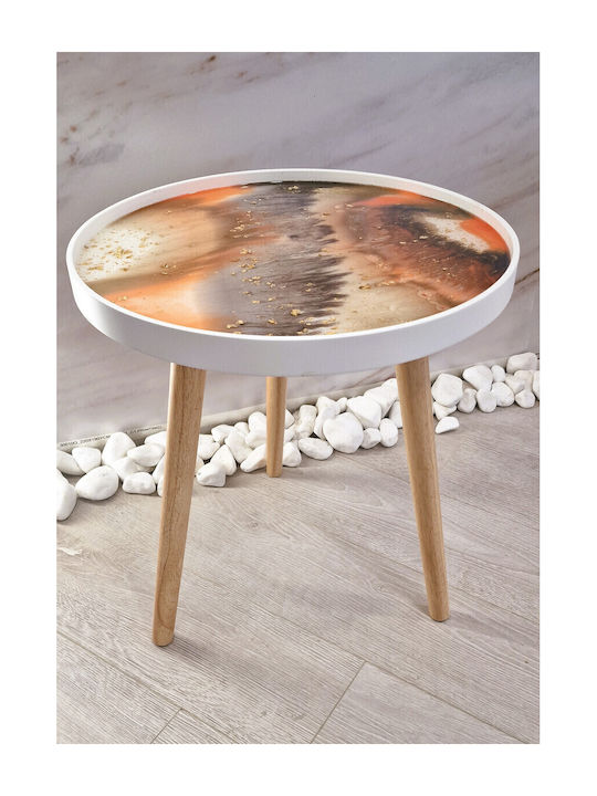 Rundes Beistelltisch Holz Orange M40xP40cm