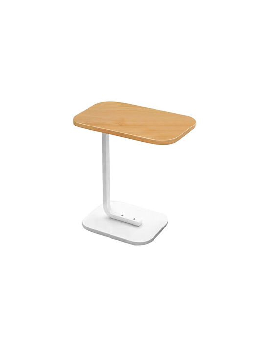 Oval Side Table Metal White L30xW20xH60cm.