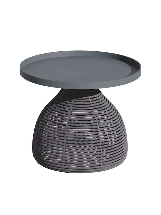 Rundes Beistelltisch Aluminium Grau M55xL55xH45cm