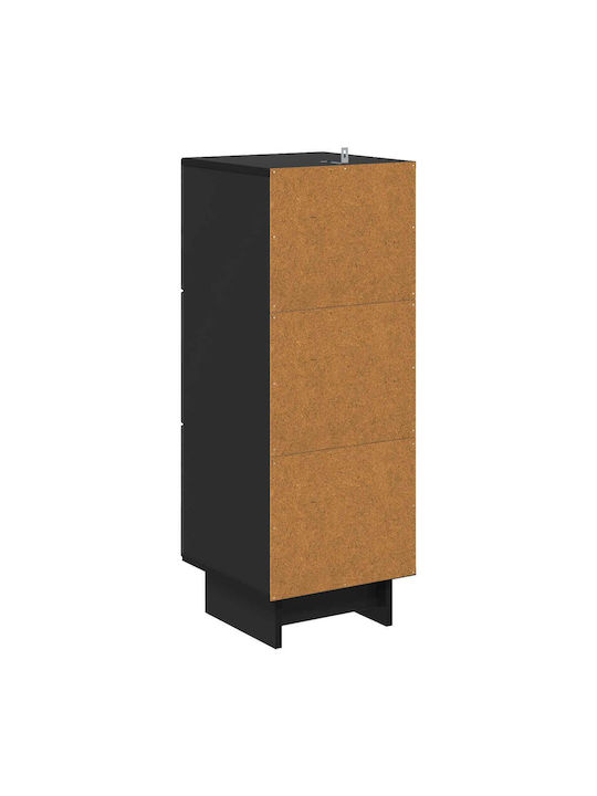 Ντουλάπι Τοίχου Μαύρο 33x34.5x90εκ.