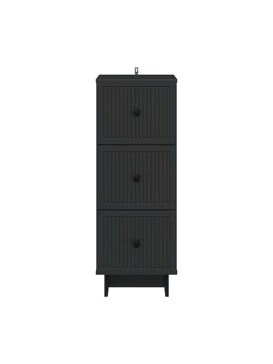 Ντουλάπι Τοίχου Μαύρο 33x34.5x90εκ.