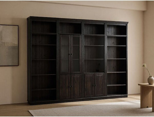 Bibliotecă Saltoro 112 Maro Închis 296x34x223cm