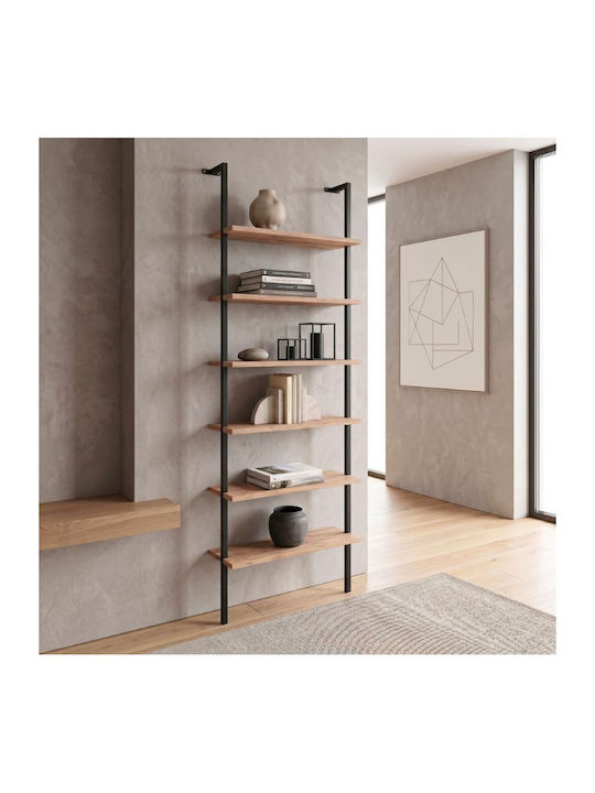 Βιβλιοθήκη Madison Μαύρο / Pine Oak 60x20x183εκ.