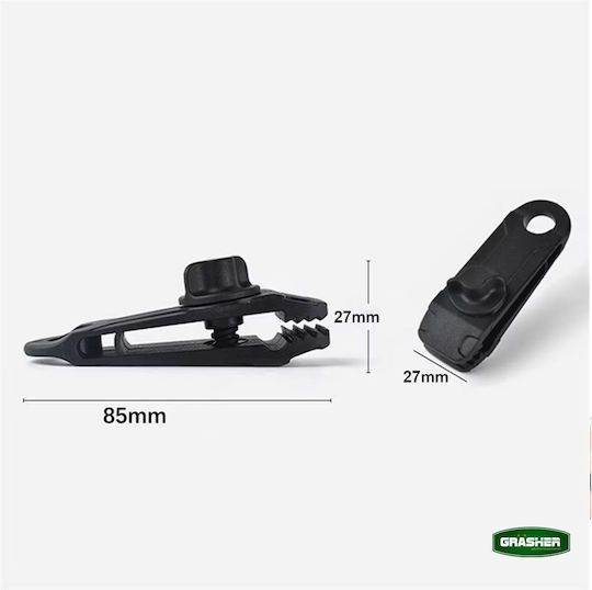 Grasher Plastic Screw Clips Black Tarpaulins Shade Nets 10 Pieces