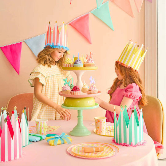 Party Hats Children's Party Crown Striped 8 Pieces