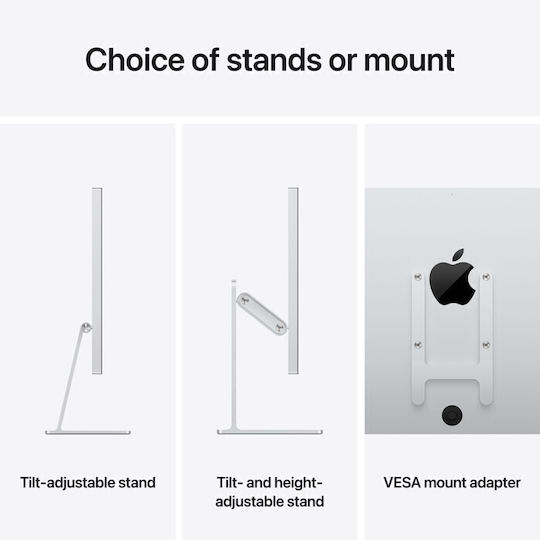 Apple Studio Display (2026) IPS Monitor 27" 5120x2880 Λευκό Nano Texture Glass Tilt and Height Adjustable Stand