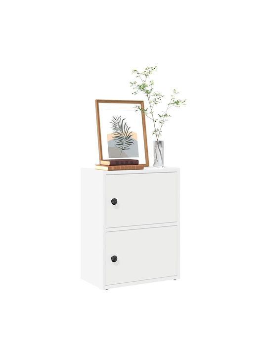 Living Room Display Cabinet Made of White Particle Board 40x24x52cm