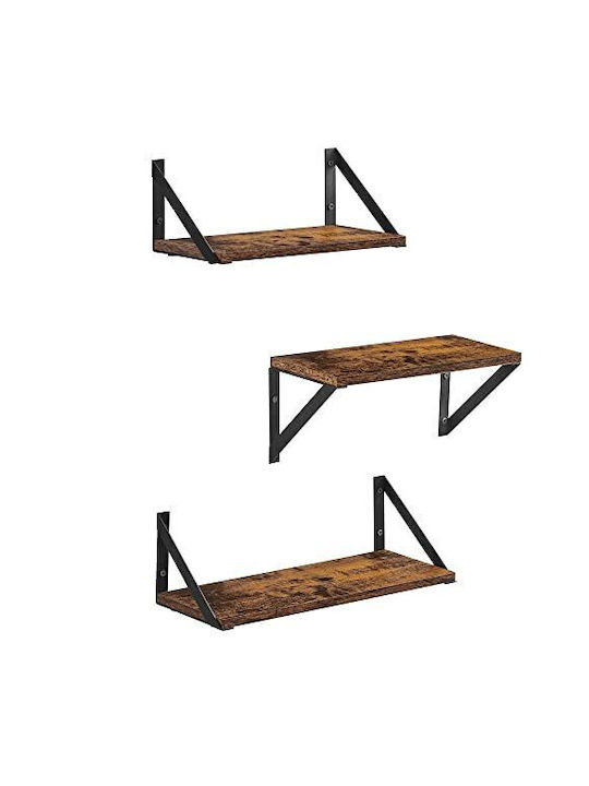 Raft De Perete Rustic Maro Și Negru 35x15x12cm