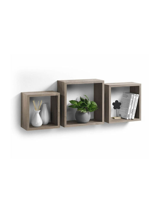 Ράφια Τοίχου Cubes Oak (3τμχ) 30x11.8x30εκ.