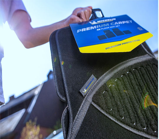 Michelin Satz Vorder- und Hintermatten Universal 4Stück aus Teppichboden Schwarz