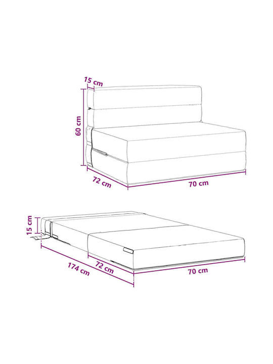 Canapea Cu Două Locuri Pat Verde 80x72x60cm