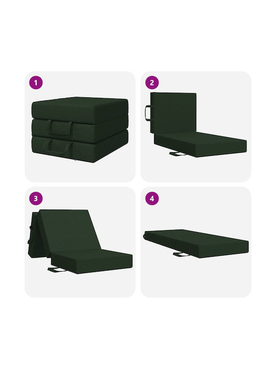 Two-Seater Couch Bed Dark Green 90x63x45 cm