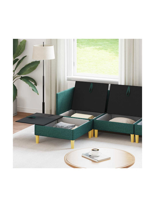 Ecksofa mit Stauraum Grün 280x140x82cm