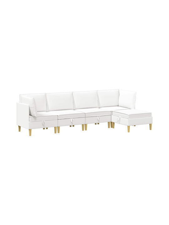 Corner Couch with Storage Space White 280x140x82 cm