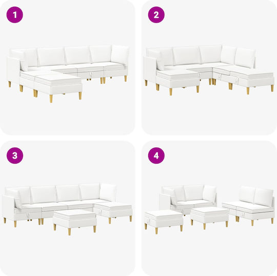 Ecksofa mit Stauraum Weiß 280x140x82cm